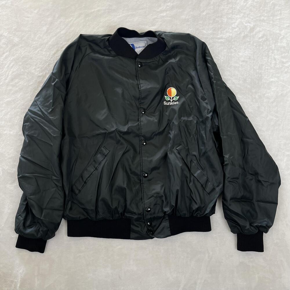 Vintage Sunkist Bomber Jacket Mens XL Fleece Lined USA Made Dunbrooke 90s